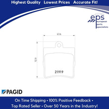 Load image into Gallery viewer, Rear Single Pin Brake Pad Set and Shims Select 2001-11 Mercedes C &amp; SLK Pagid
