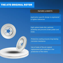 Load image into Gallery viewer, L &amp; R Rear Brake Disc Rotors Select 1990-95 Mercedes SL Ate Coated 129 423 00 12
