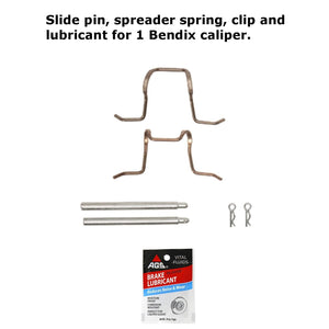 Caliper Slide Pin Spreader Spring Lubricant Kit Bendix Calipers 1980-85 Mercedes