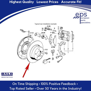 L & R Rear Brake Disc Rotors Select 88-94 BMW 7 i iL Balo 34 21 1 162 967