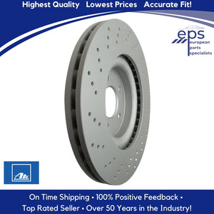 2002-10 Mercedes C CLK SLK 1 Front Brake Disc Rotor Cross Drilled Ate 430180