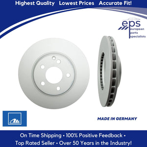 Pair Mercedes Front Brake Disc Rotors Vented 03-09 E350 E500 Ate 211 421 09 12