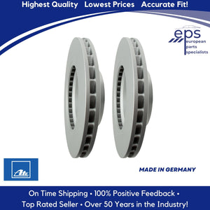 Pair Mercedes Front Brake Disc Rotors Vented 03-09 E350 E500 Ate 211 421 09 12