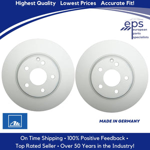 Pair Mercedes Front Brake Disc Rotors Vented 03-09 E350 E500 Ate 211 421 09 12