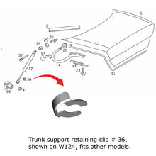 Load image into Gallery viewer, 2 X Hood Trunk Door Gas Strut Spring Armrest 8mm Retaining Clip 1973-15 Mercedes
