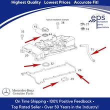 Load image into Gallery viewer, Complete Valve Cover Gasket Seal Kit with Breather Hose 2003-05 Mercedes C 230
