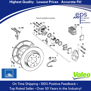 2 X Rear Brake Brake Caliper Slide Pin Return Spring Seal Kit 1969-81 BMW Valeo