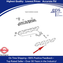 Load image into Gallery viewer, Exhaust Manifold Gasket with Lock Nuts Pipe Bolts 1984-85 Mercedes 190D 2.2
