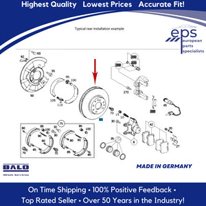 2001-02 Mercedes CL55 S55 AMG CL600 S600 L R German Balo Rear Brake Disc Rotor