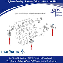 Load image into Gallery viewer, Left Right Rear Engine Motor Mount Kit 1999-00 Mercedes C230 Lemfoerder Germany
