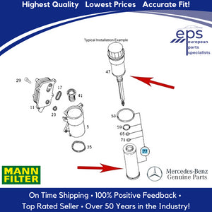 Oil Filter Housing Cap with OEM MAAN Filter & O-Rings 2006-15  Genuine Mercedes