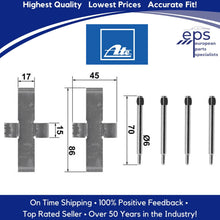 Load image into Gallery viewer, 73-79 Mercedes 240 280 300 Front Brake Caliper Pad Slide Pin Spring Kit OEM Ate
