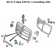 Load image into Gallery viewer, Radiator Grille Molding Clip Kit 1986-93 Mercedes W 124 260 300 320 400 420 500
