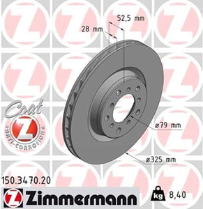 2001-06 BMW M3 Left Front Brake Disc Rotor Zimmermann 34 11 2 229 529 Germany