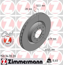 Load image into Gallery viewer, Left Front Brake Disc Rotor 2001-06 BMW M3 Zimmermann 34 11 2 229 529 Germany
