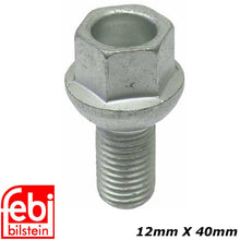 Load image into Gallery viewer, Steel Wheel Lug Bolt 12mm X 40mm X 1.5mm 60- 85 Mercedes Models with Wheel cover
