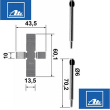 Load image into Gallery viewer, 1968-85 Mercedes Rear Brake Caliper Cross Spring Slide Pin Hardware Kit OEM Ate
