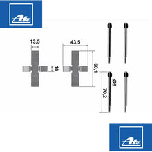 Load image into Gallery viewer, 1968-85 Mercedes Rear Brake Caliper Cross Spring Slide Pin Hardware Kit OEM Ate

