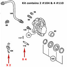 Load image into Gallery viewer, 1968-85 Mercedes Rear Brake Caliper Cross Spring Slide Pin Hardware Kit OEM Ate
