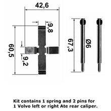 Load image into Gallery viewer, 1976-95 Volvo 240 260 740 760 940 Rear Brake Caliper Pad Spring Pin Hardware Kit
