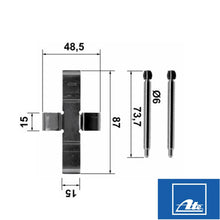 Load image into Gallery viewer, 1980-85 Mercedes 240 280 E 300 D OEM Ate Front Brake Pad Caliper Spring Pin Kit
