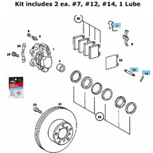 Load image into Gallery viewer, 1973-79 Mercedes 280 S 300SD 450 SE SEL Front Brake Caliper Bendix Pad Pin Kit
