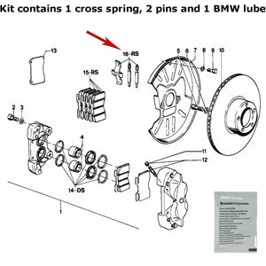 1977-87 BMW 5 6 7 Front Brake Caliper Pad Slide Pin Spring Lube Hardware Kit Ate