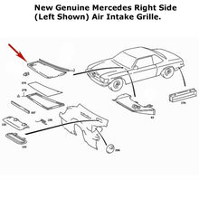 Load image into Gallery viewer, Right Hood Air Intake Grille 1973-89 Mercedes 280 350 380 450 560 SL SLC 02 65
