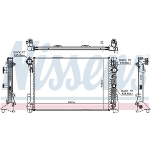 Radiator 2008-15 Mercedes C300 C350 E350 GLK350 SLK250 NIssens 204 500 43 03