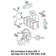 Load image into Gallery viewer, 94-09 Mercedes W 129 140 170 203 209 210 Rear Brake Caliper Slide Pin Spring Kit
