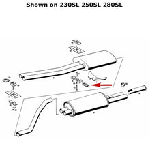 Load image into Gallery viewer, 2 Muffler Hangers 63-71 Mercedes 230SL 250SL 280SL 300SEL 6.3 600 113 492 00 82
