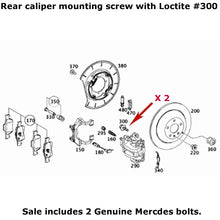 Load image into Gallery viewer, 2 X 2008-20 Mercedes Rear Brake Caliper Mounting Bolt M12 X 35 Genuine Mercedes
