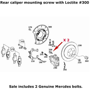 2 X 2008-20 Mercedes Rear Brake Caliper Mounting Bolt M12 X 35 Genuine Mercedes