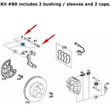 Load image into Gallery viewer, 2002-06 Mercedes E 320 350 430 500 4 MATIC Front Brake Caliper Slide Bushing Kit
