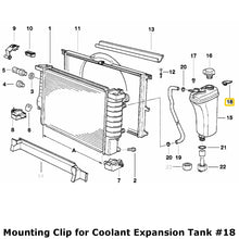 Load image into Gallery viewer, 1992-03 BMW 3 E36 5 E39 OE Mounting Cap Clip Coolant Expansion Tank 1 723 580
