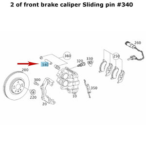 2004-17 Mercedes E G GL ML R Front Brake Caliper Pad Slide Pin Ate 000 421 39 74