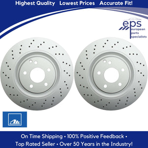 2002-10 Mercedes C CLK SLK 2 Front Brake Disc Rotors Cross Drilled Ate 430180