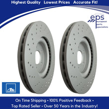 Load image into Gallery viewer, 2002-10 Mercedes C CLK SLK 2 Front Brake Disc Rotors Cross Drilled Ate 430180
