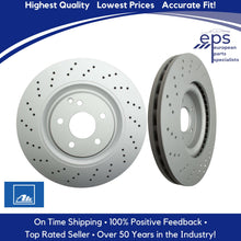 Load image into Gallery viewer, 2002-10 Mercedes C CLK SLK 2 Front Brake Disc Rotors Cross Drilled Ate 430180
