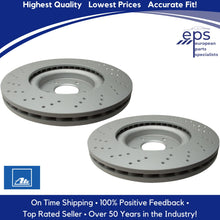 Load image into Gallery viewer, 2002-10 Mercedes C CLK SLK 2 Front Brake Disc Rotors Cross Drilled Ate 430180
