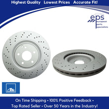 Load image into Gallery viewer, 2002-10 Mercedes C CLK SLK 2 Front Brake Disc Rotors Cross Drilled Ate 430180
