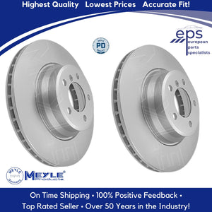 BMW Front Brake Disc Rotors Vented L & R 2002-08 7 i Li Meyle 34 11 6 864 057
