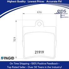 Load image into Gallery viewer, 01-11 Mercedes C SLK Rear Single Pin Brake Pad Set &amp; Shims Pagid 003 420 27 20
