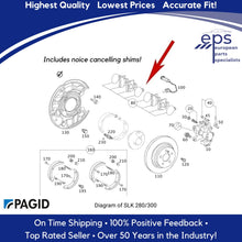 Load image into Gallery viewer, 01-11 Mercedes C SLK Rear Single Pin Brake Pad Set &amp; Shims Pagid 003 420 27 20
