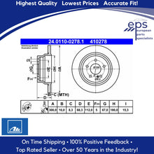 Load image into Gallery viewer, 03-09 Mercedes E &amp; 14-16 E250 Rear Coated Brake Disc Rotor Ate 000 423 10 12 07
