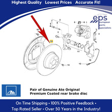 Load image into Gallery viewer, 1997-03 BMW 525i 528i 530i 540i Rear Coated Brake Disc Rotor Ate 34 21 6 767 060
