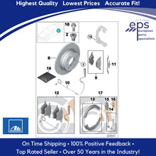 Load image into Gallery viewer, 2002-06 BMW X5 Rear Brake Disc Rotor German Ate Coated Germany 34 21 6 756 849
