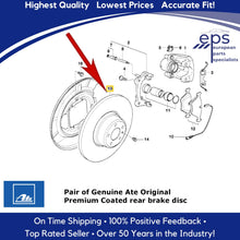 Load image into Gallery viewer, 1997-03 BMW 525i 528i 530i 540i Rear Ate Brake Disc Rotor German 34 21 6 767 060
