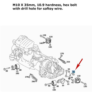 1998-23 Mercedes Shock Engine Transmission Radiator Suspension Belt Safety Bolt