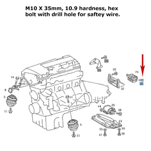 1998-23 Mercedes Shock Engine Transmission Radiator Suspension Belt Safety Bolt